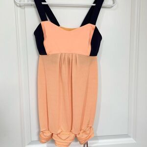 Lululemon Run back on track Orange tangerine tank top with built in bra size 4